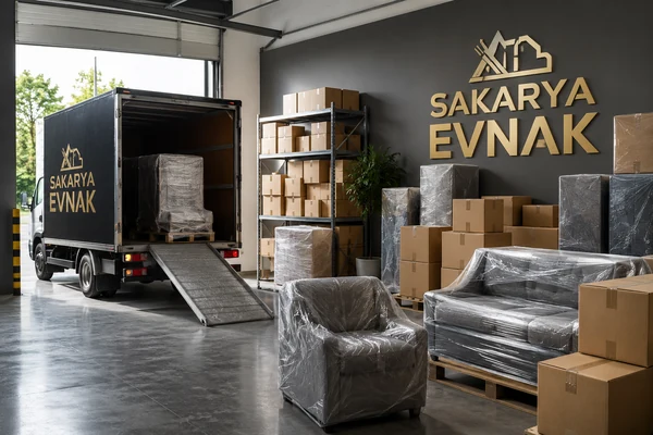 Sakarya eşya depolama — Sakarya Evnak deposunda etiketli ve istiflenmiş eşyalar