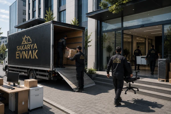 Sakarya ofis taşımacılığı — Sakarya Evnak ekibi ofis demirbaşlarını araca yüklerken
